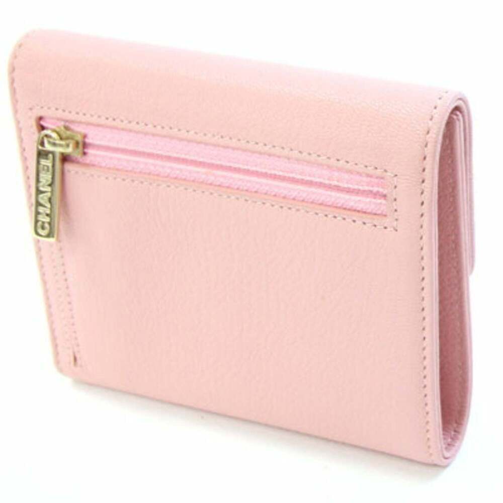 CHANEL Authentic Pink Leather Logo Wallet - Picture 2 of 8
